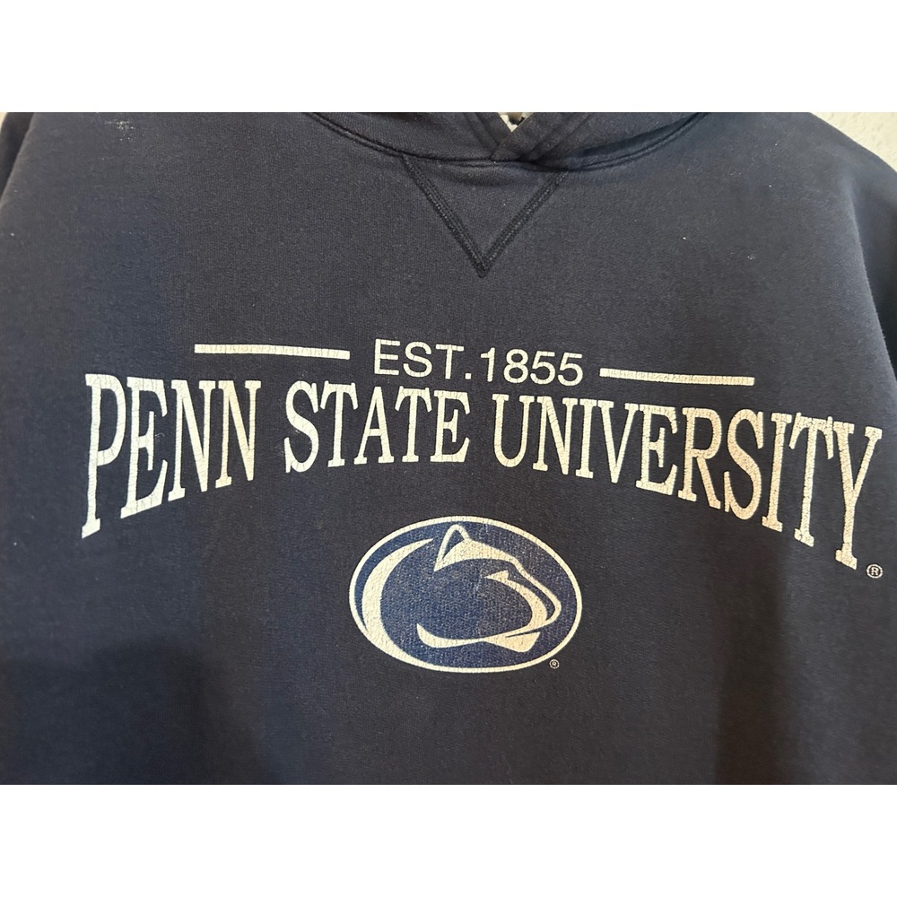 Hanes Penn State Vintage Hoodie Mens XL Navy Blue Nittany Lions Sweatshirt - Picture 5 of 7